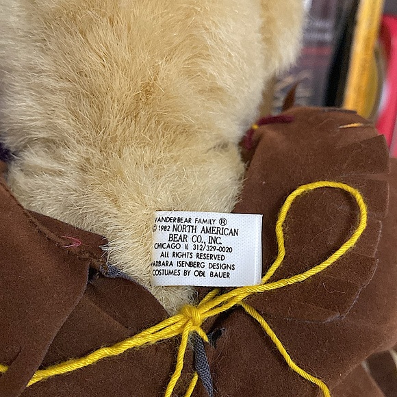 HOLIDAY SALE!! 8" Fluffy 'Traveling Wild West Show' Indian Costume Bear Plush - Picture 5 of 5